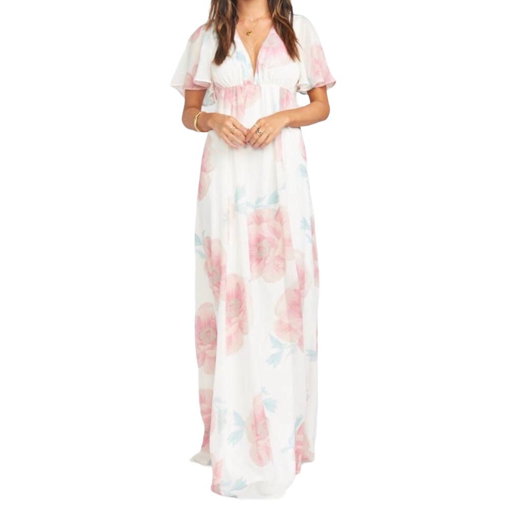 Show Me Your MuMu Faye Flutter Maxi Dress M NWT